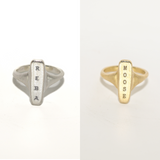 Engravable Column Signet Ring