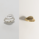 Engravable Pear Signet Ring