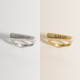 Engravable Row Signet Ring
