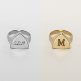 Engravable Trillion Signet Ring