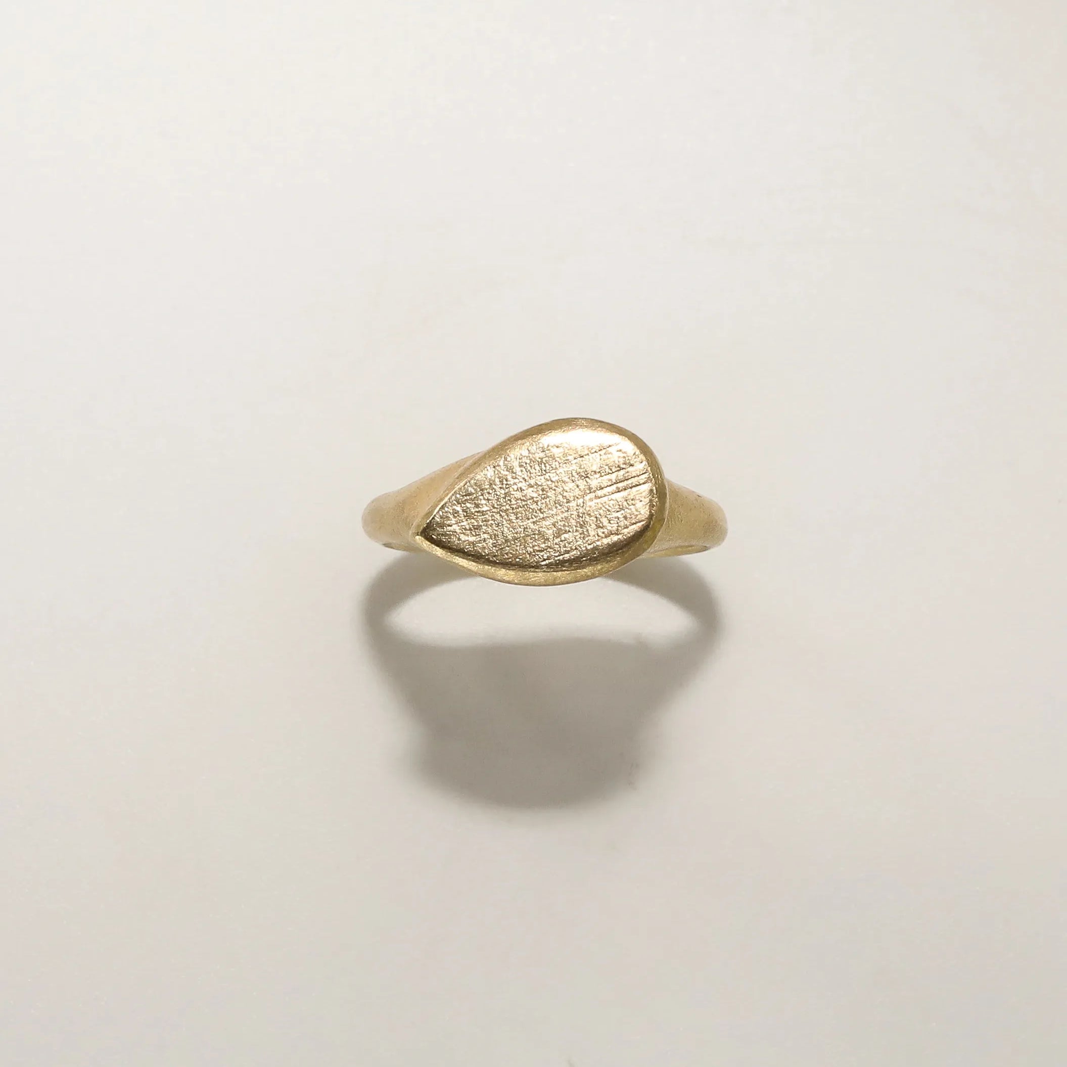 Engravable Pear Signet Ring