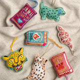 Spotted Embroidered Cat Decoration