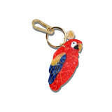 Hand-Painted Parrot Bird Bag Charm + Keychain | Eco-Friendly