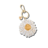 Hand-Painted Daisy Bag Charm & Keychain | Eco-Friendly