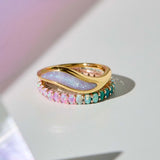 Opal Dreamers Wave Ring - Size 7