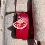 Hand-Painted Blossom Fan Bag Charm + Keychain