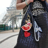 Hand-Painted Blossom Fan Bag Charm + Keychain