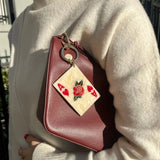 Hand-Painted Ace of Hearts Bag Charm + Keychain Eco-Friendly