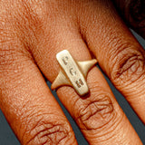 Engravable Column Signet Ring