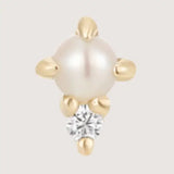 Pearl & Diamond Stud Earring
