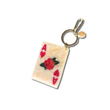Hand-Painted Ace of Hearts Bag Charm + Keychain Eco-Friendly