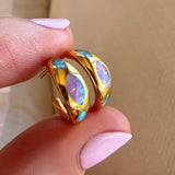 Caribbean Opal Hoops